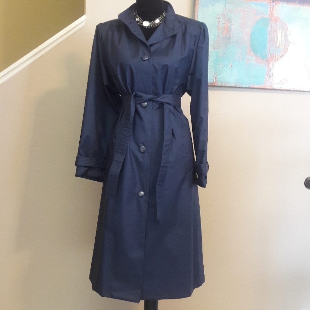 Vintage/ Worthington/ Blue/ Trench Coat - Picture 4 of 8